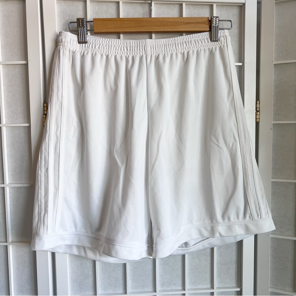 Adidas White Athletic Shorts | Youth Medium